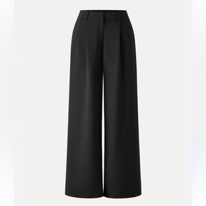 NWT OGL Women's Wide Leg Pants Black Size S High Waist Stretch Viscose Blend